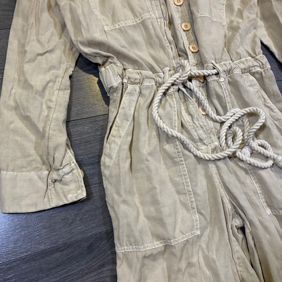 Комбинезон Free People Quinn комбинезон S на пуговицах с длинным рукавом бежевый универсальный стиль - Изображение 4 из 4