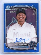 KEVIN DEFRANK 2025 Bowman Chrome #CPA-KD Marlins True Blue Refractor Auto /150