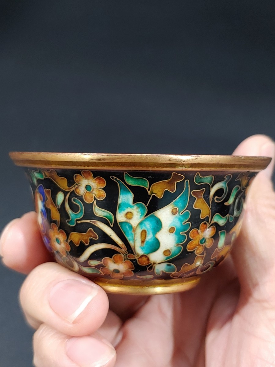 景泰蓝主人茶杯 Gorgeous Vintage Kuo's China Cloisonne Enamel