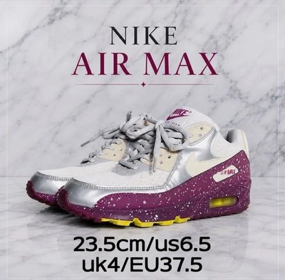 Nike Air Max 90  Purple Splatter Rare Color Metallic Silver US6.5 EU37.5