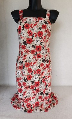 Marella Damen Kleid 100% Seide geblümt rot/seide - Größe 40 (S) - neuwertig