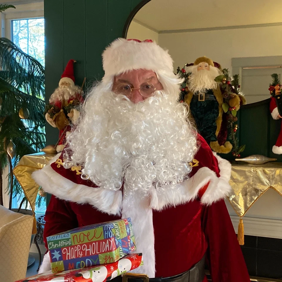 Disfraz de Papá Noel para hombre 12 piezas. Traje de Papá Noel de lujo de terciopelo navideño para adultos Foto 4 de 4
