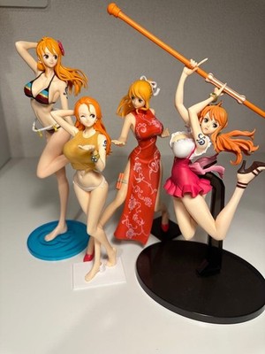 One Piece Nami Figure Set of 4 Authentic Collectible Nami's various costumes