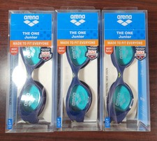  3 Arena Adjustable Swimming Goggles Blue/Light Blue Jr Size 6-12 Years