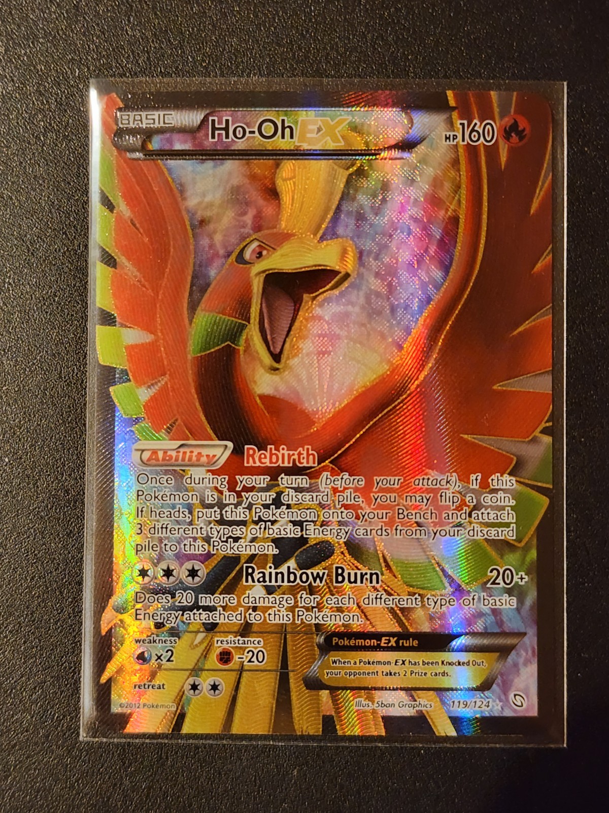 Pokémon TCG Ho-Oh-EX Dragon Exalted Card 119/124 Full Art Ultra Rare NM