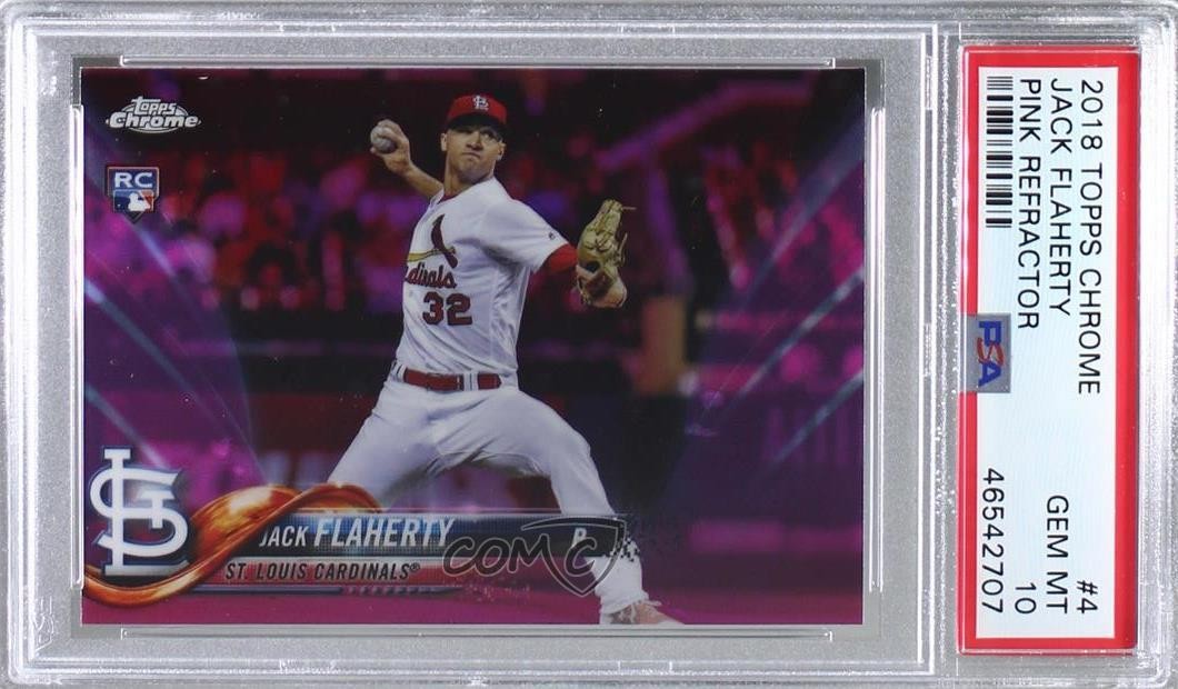 2018 Topps Chrome Pink Refractor Jack Flaherty #4 PSA 10 GEM MT Rookie RC