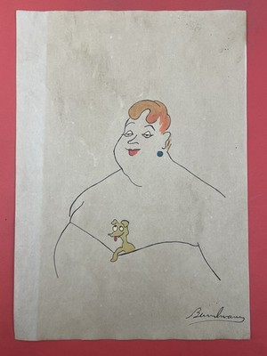 Ludwig Bemelmans Drawing on paper (Handmade) signed and stamped
