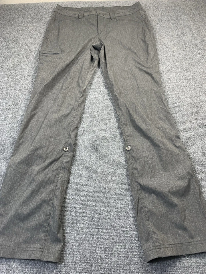 Calça Eddie Bauer feminina 8 bolsos cinza perna reta ao ar livre - Imagem 2 de 4