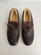 NEW L.L. Bean Fur Lined Rubber Waterproof Moc Duck Boots Made in USA Tan Mens 14
