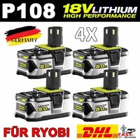 4X 18V 5.0Ah Akku FüR Ryobi One Plus Lithium RB18L50 P108 P104 Batterie 18 Volt