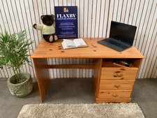 Pine Effect Dressing Table Desk 3 Drawers Vanity Makeup Storage Bedroom Furnitur