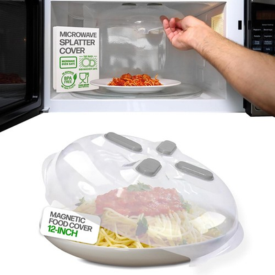 #ad #ad Hover Cover Magnetic Splatter Cover 12 Inch Clear BPA Free Food Lid Gray $32.99