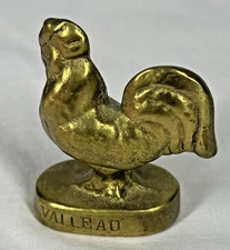 Valleau Rooster Solid Brass Small Barnyard Trinket Decor Farmhouse 2 1/4" T Rare