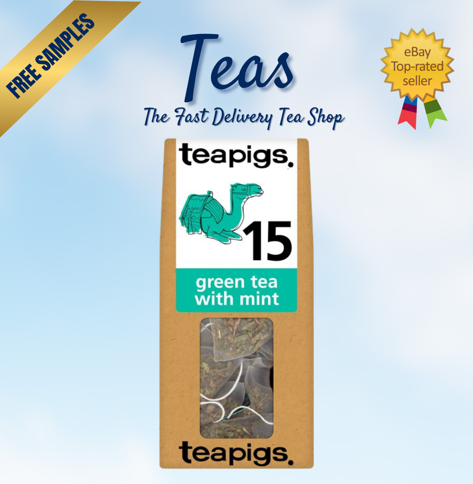 Teapigs GREEN MINT TEA | 15 Bags | Authentic Moroccan Brew | FREE SAMPLES!!