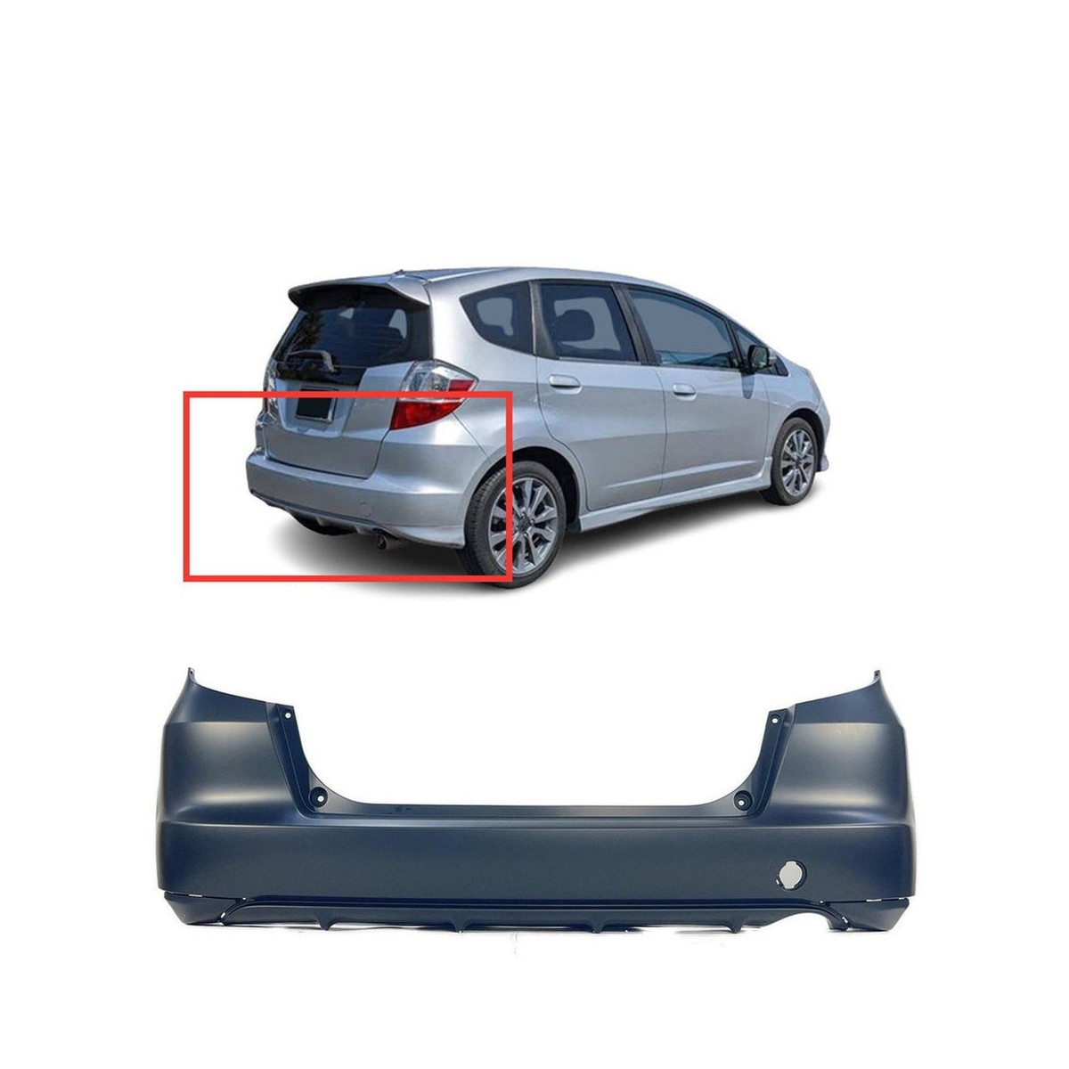 Rear Bumper Cover For 2009-2014 Honda Fit Base DX LX Sport