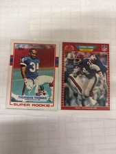 (2) 1989 Topps & Pro Set Rookie Thurman Thomas RC Card Lot #45 #32 Bills