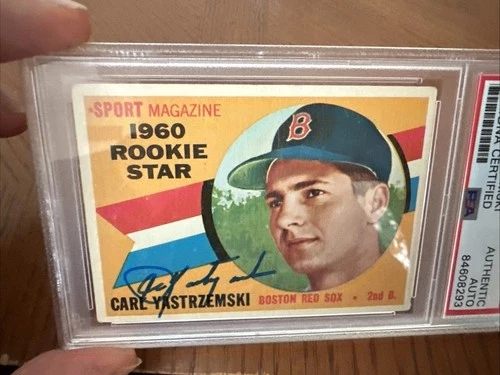 Carl Yastrzemski Gem BOLD PSA DNA Signed 1960 Topps Rookie Autograph HOF FREE SH