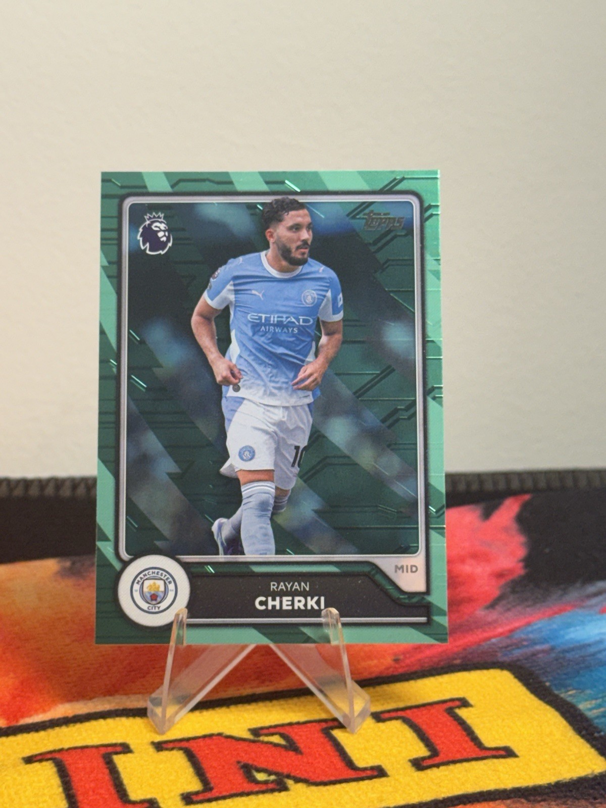 2026-27 Topps Premier League Rayan Cherki #184 Green Voltage Manchester City