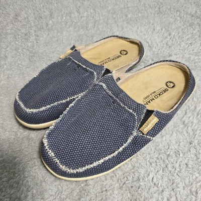 Gecko Man Walk Hero Men's Size 9 M Slip On Canvas Mule Loafer Shoes Navy