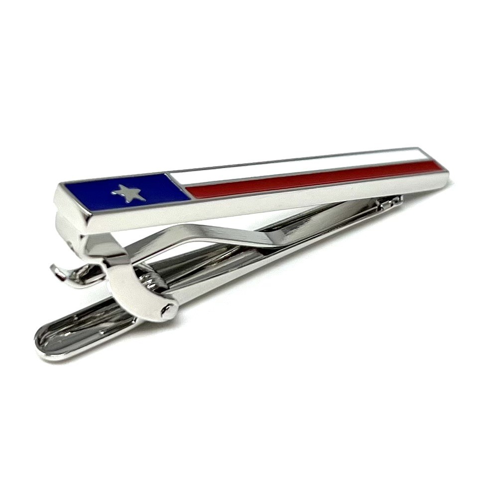 Texas State Flag Tie Clip Men Birthday Father’s Day Wedding Gift Tie Bar