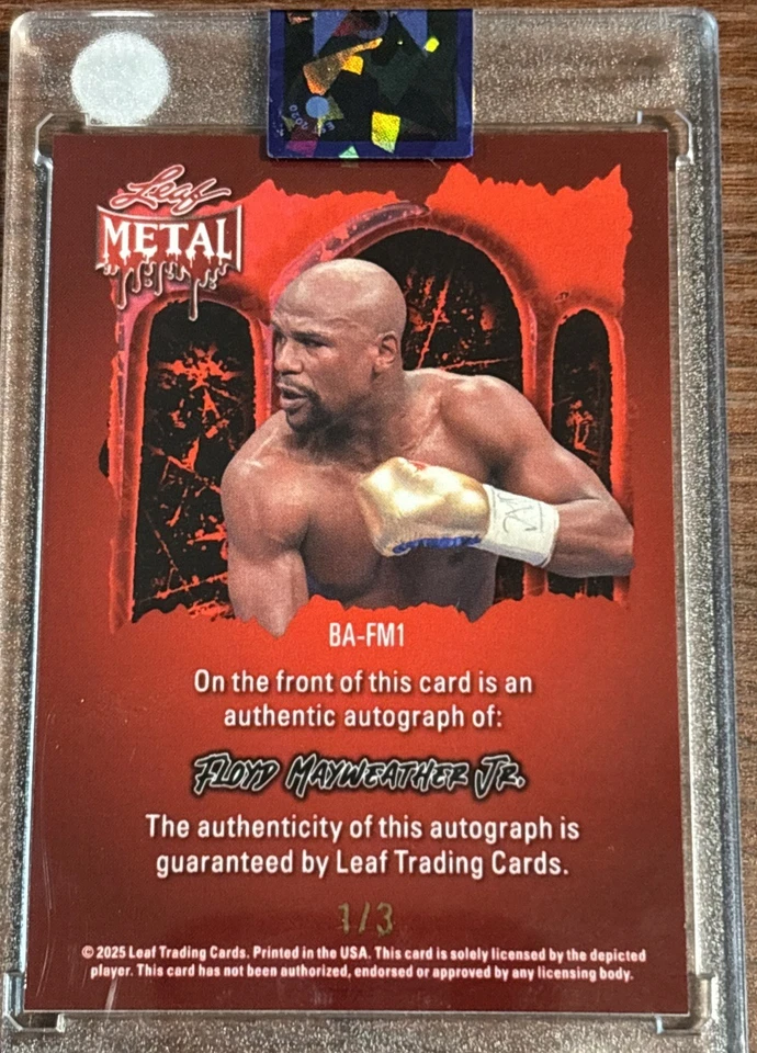 2024 Leaf Metal FLOYD MAYWEATHER Authentic Auto Autograph 1/3 🔥 - Image 2 of 3