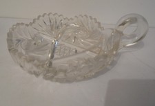 Vintage Crystal Cut Glass Candy Nut Dish with...