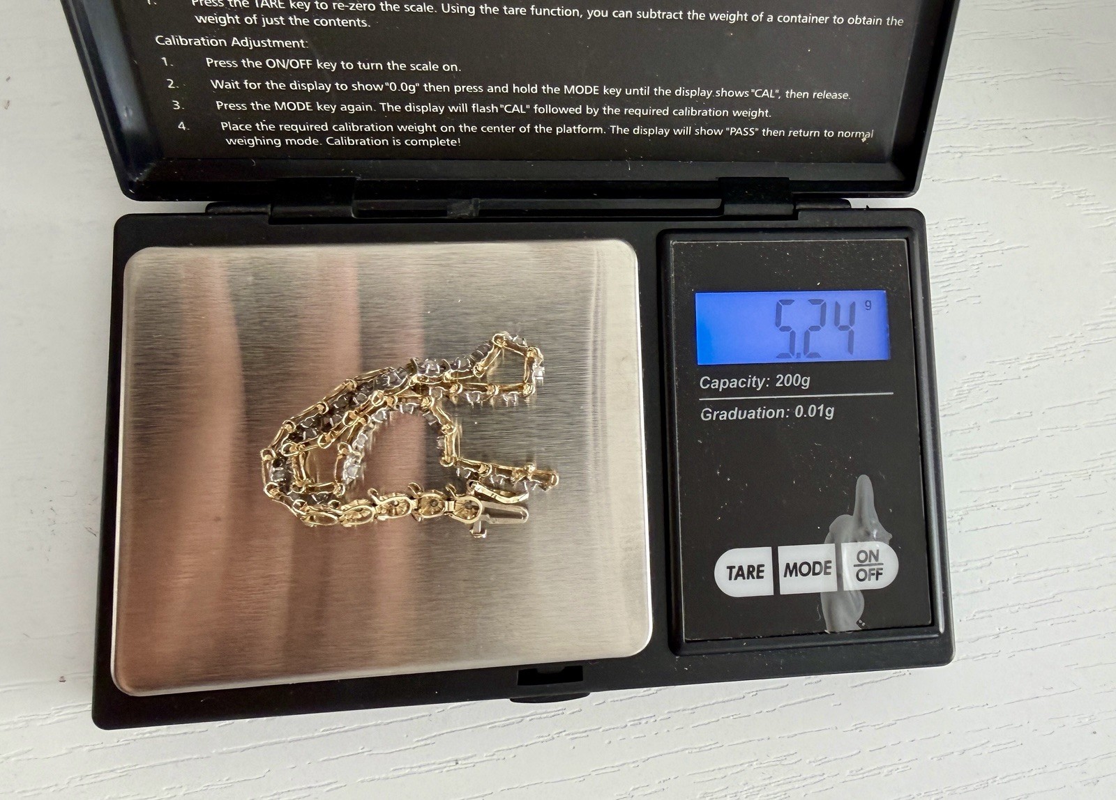 10k Solid Gold Bracelet With Tiny Diamonds 5.2 Gr… - image 7