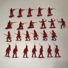 1960s Marx 54MM Red Revolutionary War Soldiers Play Set Figures 24pcs Plastic