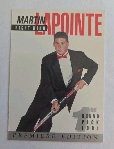 1991 Arena Draft Tuxedo Exclusive Premiere Edition Autographs Martin Lapointe #8