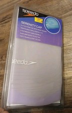 Speedo Serenity Swim Cap Purple Silicone Wave Design Soft Translucent Colors New