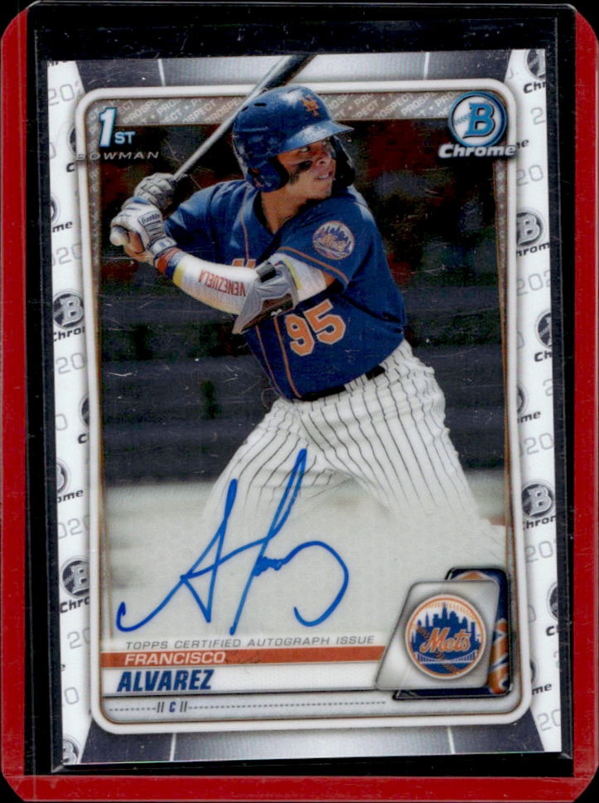 2020 Bowman Chrome Francisco Alvarez Auto 1st #CPA-FA Mets