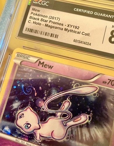 GIANT SWIRL 2017 Pokemon XY Mew Holo XY192 Black Star Promo CGC Graded 8.5