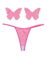 Neva Nude Naughty Knix Bella Rosa Shimmer G-String Pasties - Soft Pink O/S