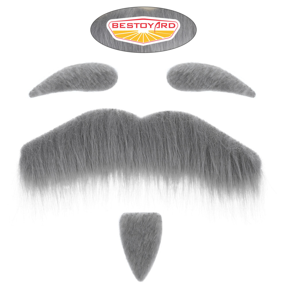 Beard Prop Costume Facial Hair Fake Realistic Gray Props Make up | eBay