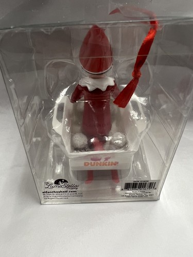 NEU Dunkin Donuts Elf On The Shelf 2022 Elf and Sleigh Holiday Ornament - Bild 4 von 4