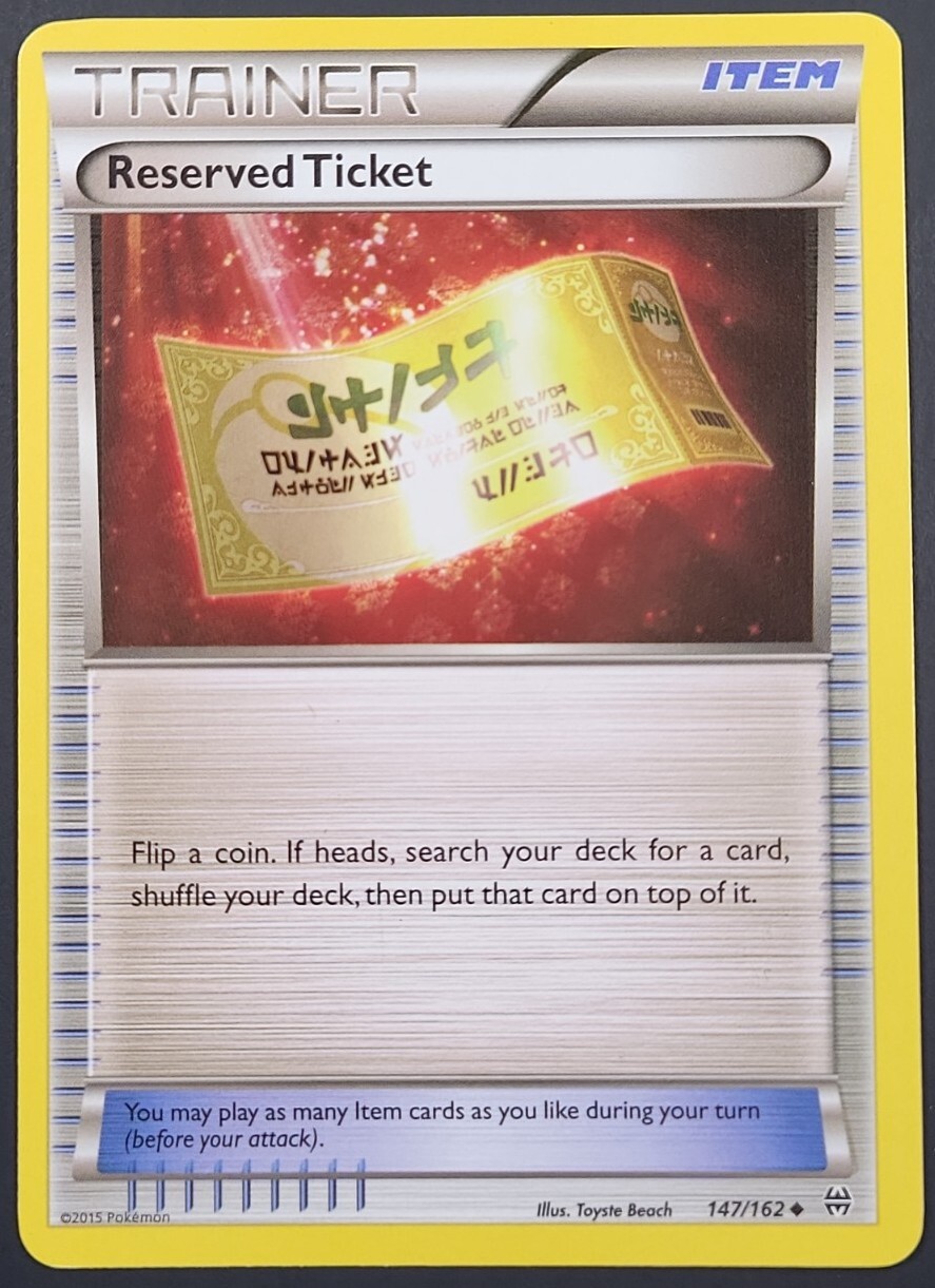 Pokemon XY Breakthrough Reserved Ticket Uncommon Card 147/162 LP