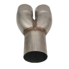 Custom Polished Exhaust Merge Collector Dual 3" ID Inlet to Single 3" OD Outlet