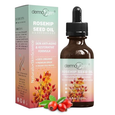 Dermaxgen  ROSEHIP SEED OIL100% ORGANIC Reduce Acne, Dandruff & Moisturizer 4 OZ