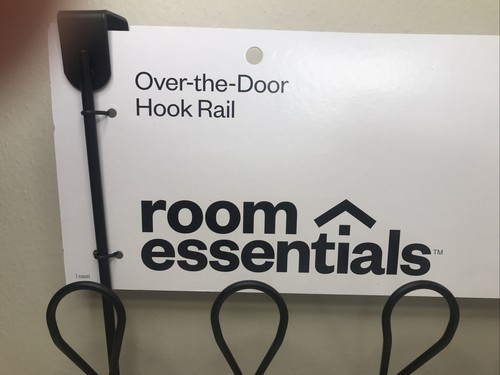 Room Essentials 085-03-2834 Dolen Over The Door 6 Hook Rail Black - Picture 2 of 8
