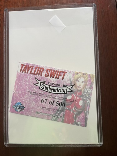 Female Force:Taylor Swift Taylorpool #1 Purple Virgin Variant Tyndall 67/500 COA - Picture 6 of 6