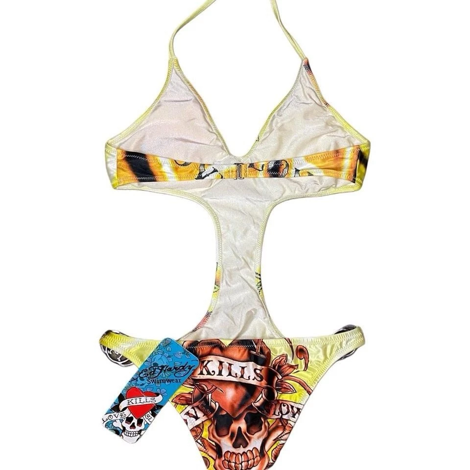 NWT Rare Y2K Vintage Mcbling Ed Hardy Monokini Sz L - Image 2 of 4