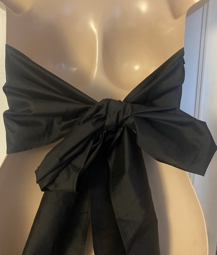 💯 THAI SILK Black Bandeau Tie Wrap Top Size One Size -UP To 36G Bust - Picture 11 of 15
