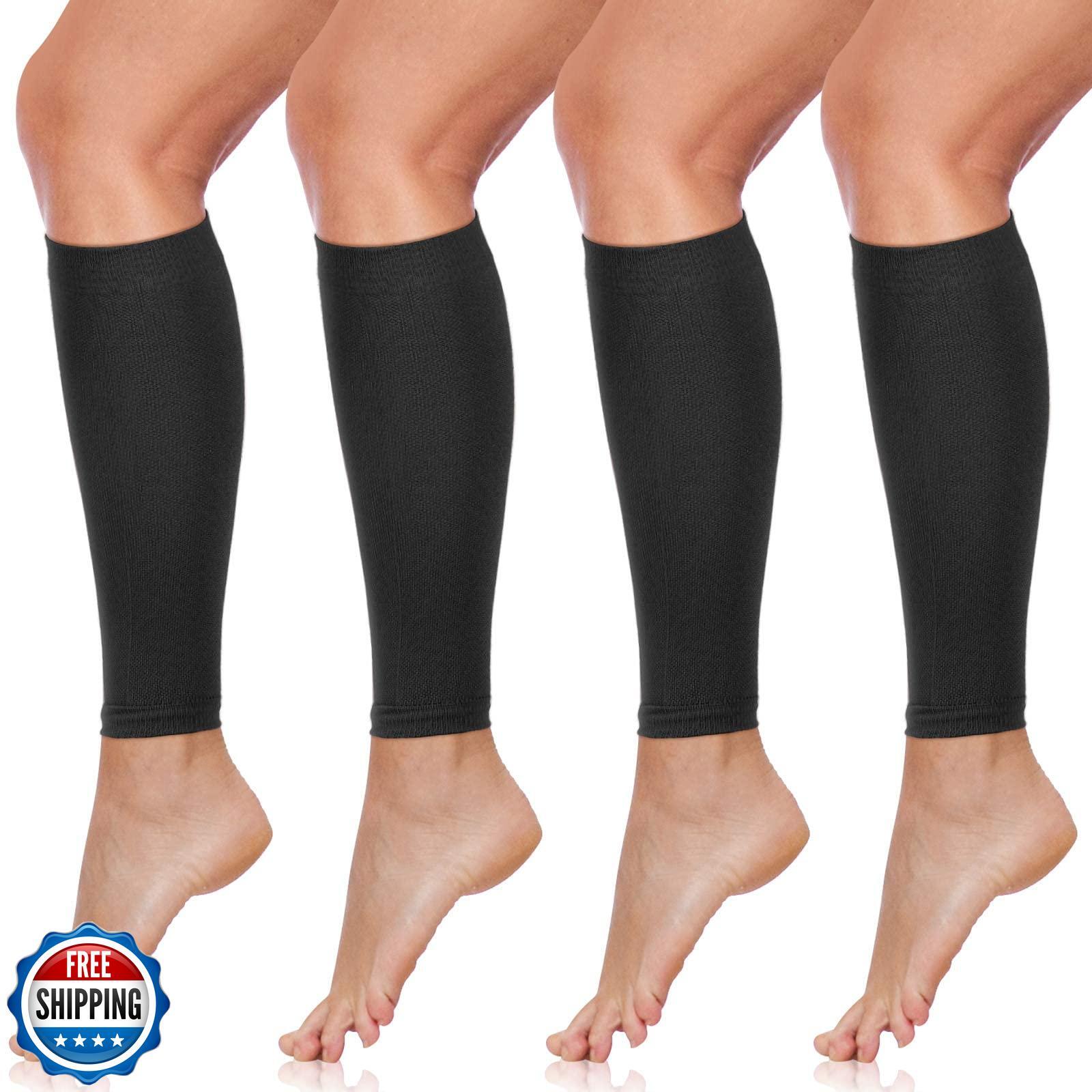 SATINIOR 4-Pair Calf Compression Sleeves for Shin Support and Leg Recovery