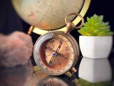 Vintage Working Compass - Handmade Brass   Nautical Navigation Tool