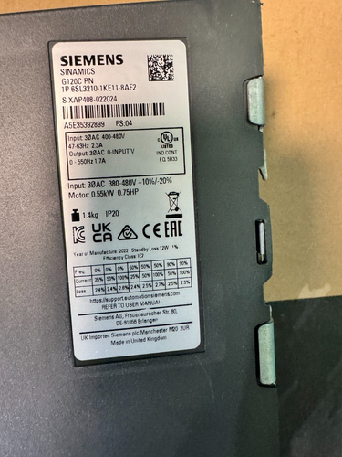 Siemens 6SL3210-1KE111-8AF2. Sinamics G120C PN. (UK und EU Käufer lesen) - Bild 2 von 2