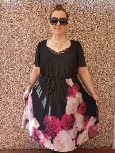 SALE !!! [IN STOCK] [22] SCARLETT u0026 JO ROSE black flower cocktail dress |  eBay
