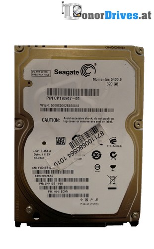 Seagate ST9320325AS - 320 GB - SATA - 9HH13E-055 - PCB 100536266 04 Rev. E*