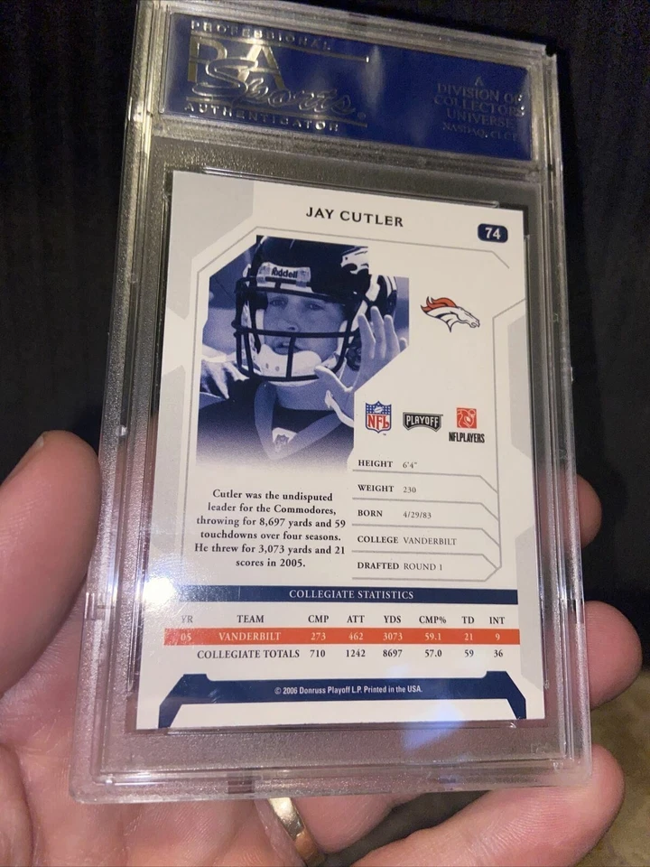 2006 Nfl Playoff #74 Jay Cutler Psa 9 Rookie Pop 10 W 7 Higher! - Image 2 of 2