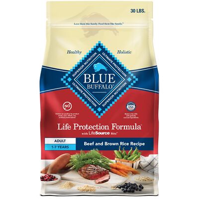Blue Buffalo Life Protection Formula Adult Dog Food 30 lb Beef Brown Rice