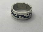 Vintage Mexico 925 Sterling Silver  Oxidized abstract band Ring Sz 7
